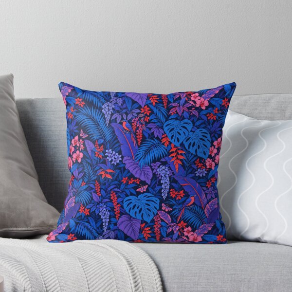 Item preview, Electric Blue Neon Jungle – Tropical Botanical Night Pattern designed and sold by Bodique.