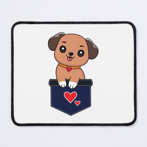 Item preview, Cute Puppy in Pocket with Heart – Kawaii Dog designed and sold by Marshallamoakohene.