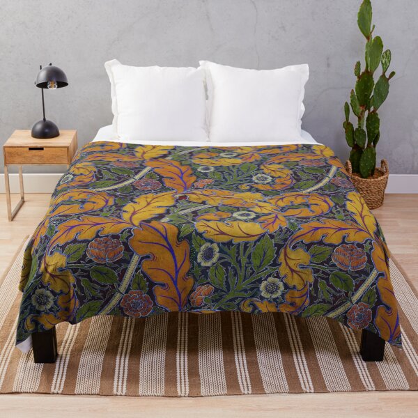 Item preview, Distressed autumn rust Acanthus & Rose William Morris floral designed and sold by Anne Londez Studio.