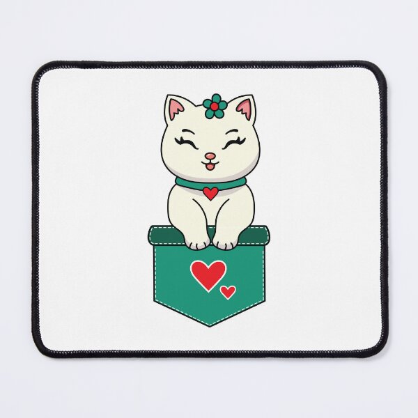 Item preview, Cute Kitten in Pocket with Heart – Kawaii Cat designed and sold by Marshallamoakohene.