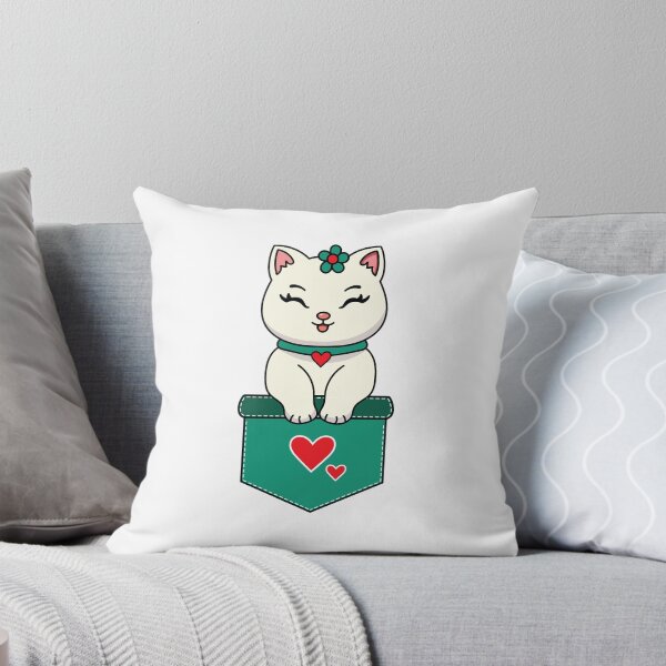 Item preview, Cute Kitten in Pocket with Heart – Kawaii Cat designed and sold by Marshallamoakohene.