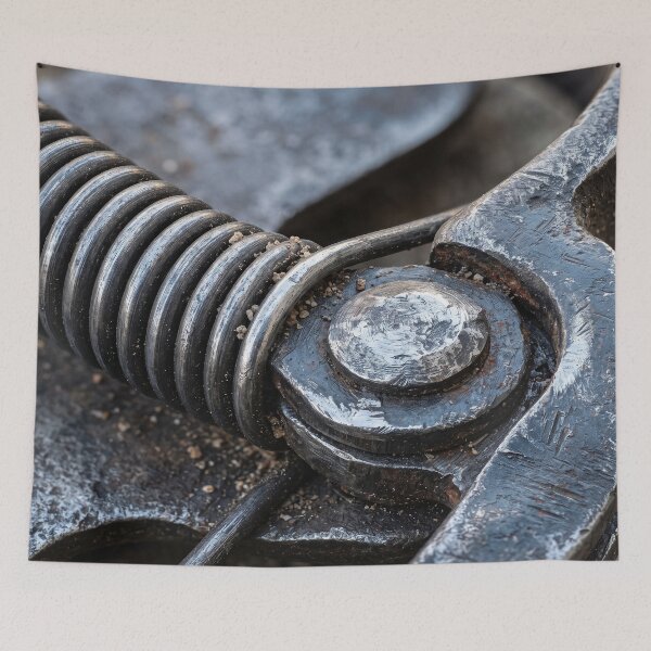 Item preview, Weathered Steel Animal Trap Still Holding Tension designed and sold by ASSEMBLE WONDER.