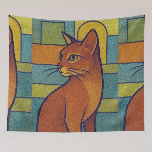 Item preview, Abyssinian Cat Painting – Elegant Feline Portrait designed and sold by GalleryKauffeld.