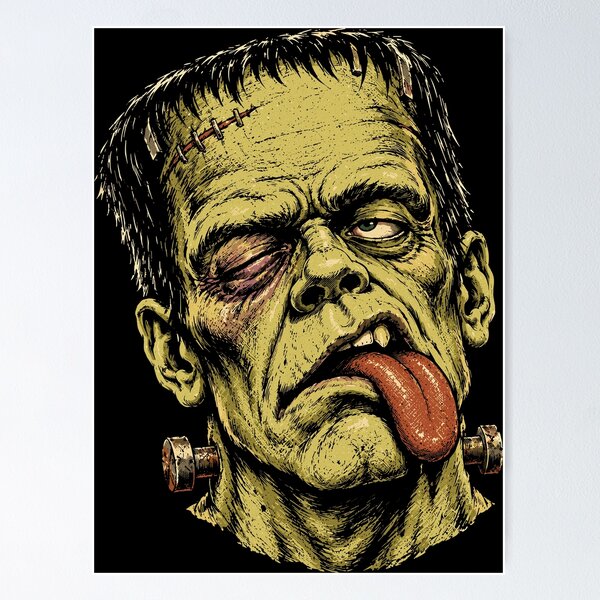 Item preview, Frankenstein Monster Head Vintage Halloween designed and sold by TheAsura.