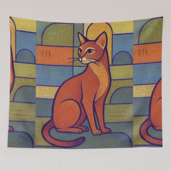 Item preview, Abyssinian Cat Painting – Elegant Feline Portrait designed and sold by GalleryKauffeld.