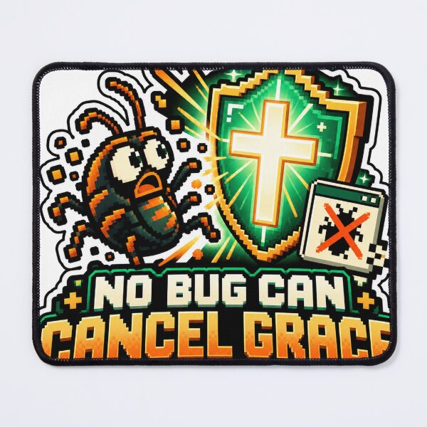 Item preview, No Bug Can Cancel Grace – Christian Coding Humor designed and sold by Intensegd.