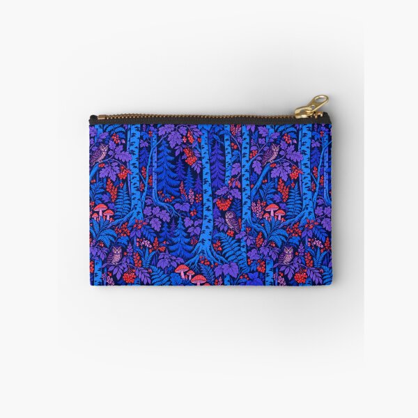 Item preview, Electric Blue Enchanted Forest with Owls – Neon Woodland Pattern designed and sold by Bodique.