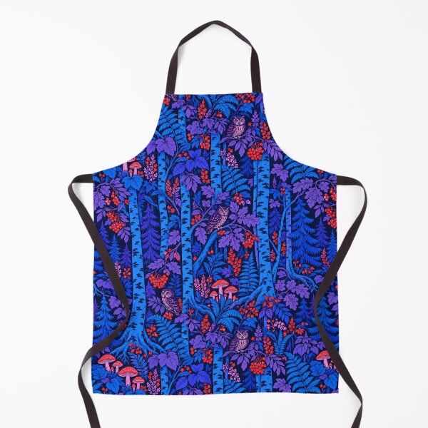 Item preview, Electric Blue Enchanted Forest with Owls – Neon Woodland Pattern designed and sold by Bodique.