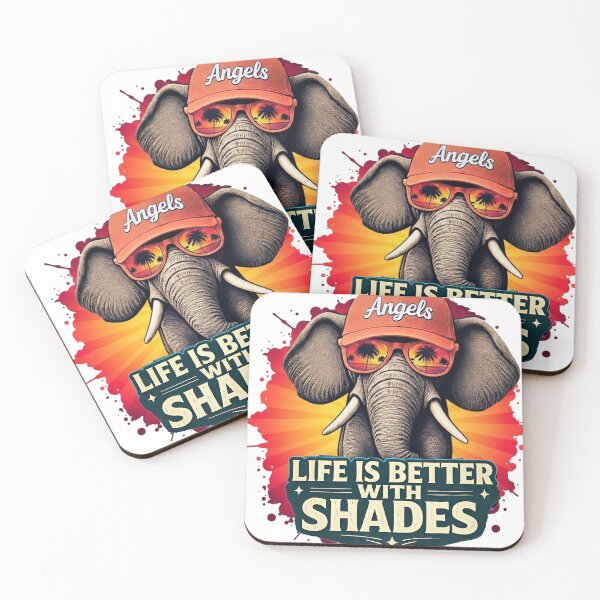 Item preview, Life Is Better With Shades — Cool Elephant Angels Sunset Design designed and sold by Jen.Lou.