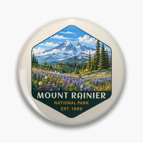 Artikelvorschau, Mount Rainier Nationalpark Retro-Design entworfen und verkauft von Gideon Emmerich.