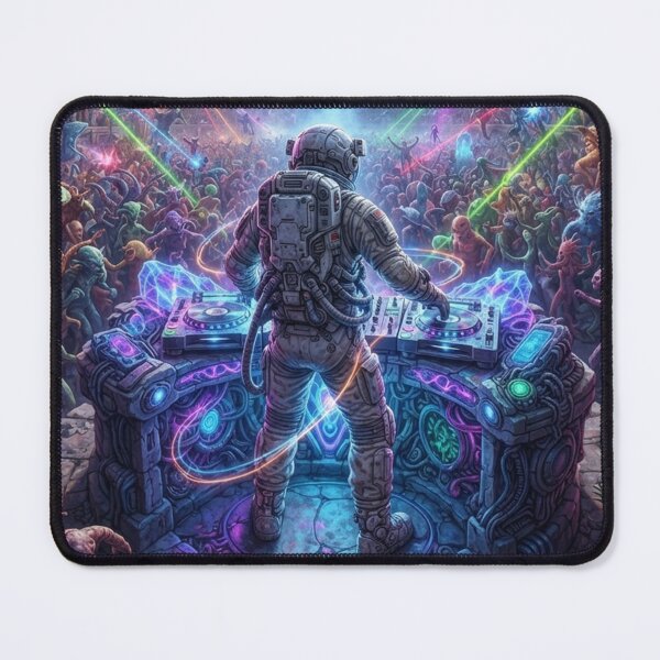 Item preview, Cosmic DJ Astronaut Festival Surreal Sci-Fi Art Poster designed and sold by Rain-Road.