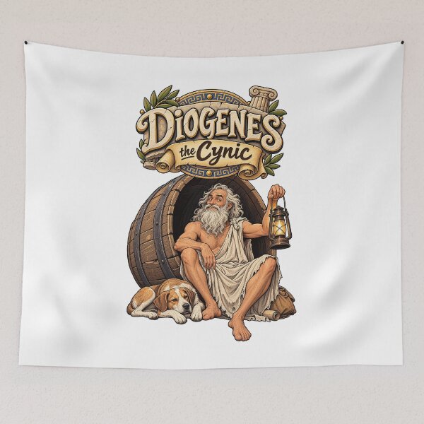 Item preview, Diogenes the Cynic – Ancient Greek Philosophy Barrel Hermit designed and sold by ChickenFund.