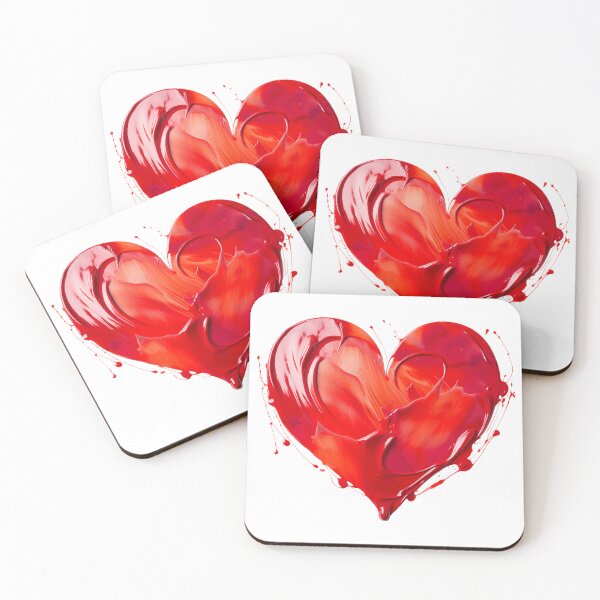 Item preview, Glossy Red Paint Heart – Liquid Acrylic Art designed and sold by Art of Sun.