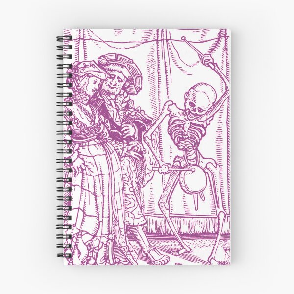 Aperçu de l'œuvre Danse macabre médiévale - Gravure sur bois (version rose) créée et vendue par Dungeon-Shop.