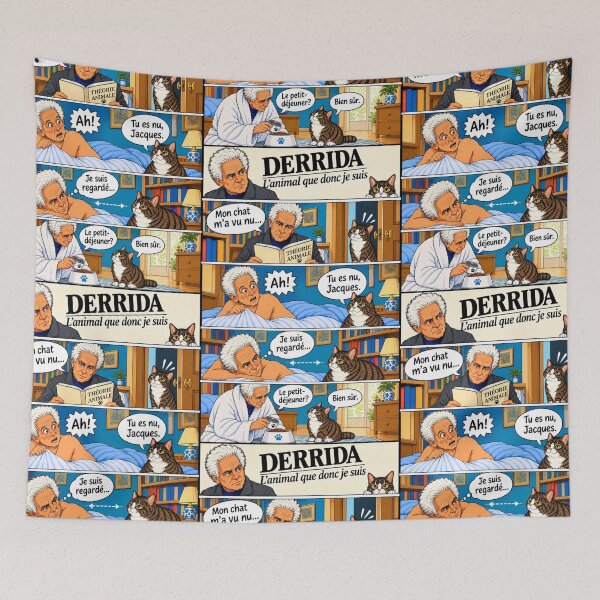 Item preview, Derrida and the Cat – L’animal que donc je suis | Funny Philosophy Comic designed and sold by SammyMorry.