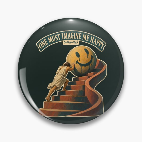 Item preview, One Must Imagine Me Happy Sisyphus Art designed and sold by VISIONARTIST.