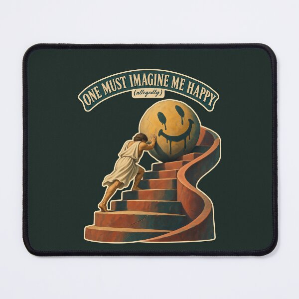 Item preview, One Must Imagine Me Happy Sisyphus Art designed and sold by VISIONARTIST.