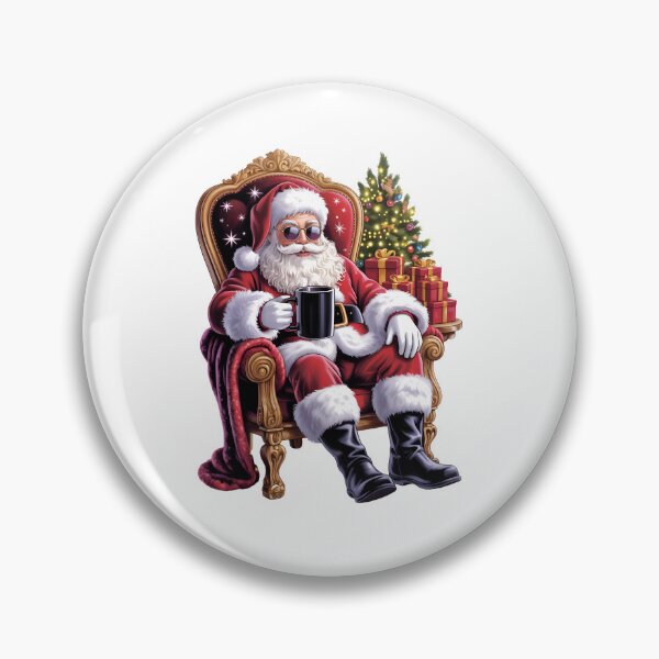 Artikelvorschau, Cooler Weihnachtsmann entspannt im Sessel, Kaffee, Weihnachtskunst entworfen und verkauft von jkrphoto.