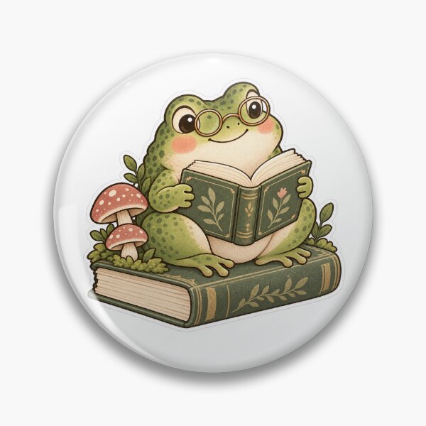 Item preview, Book-loving frog designed and sold by Little Storybook Studio.