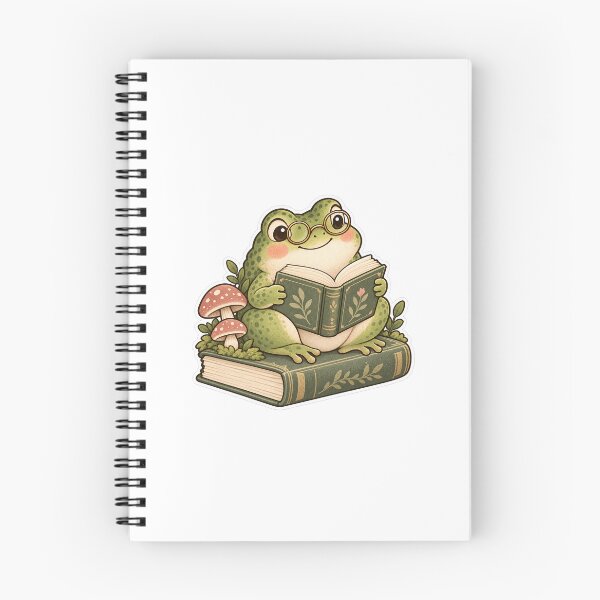 Item preview, Book-loving frog designed and sold by Little Storybook Studio.