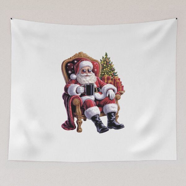 Item preview, Cool Santa Relaxing In Armchair Coffee Holiday Art designed and sold by jkrphoto.