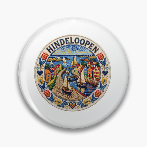 Item preview, Hindeloopen Netherlands Friesland Harbor Town Embroidered Patch Sticker designed and sold by Imaginarium of Chaos falcon88 .