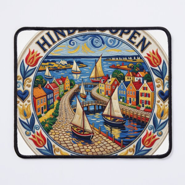 Item preview, Hindeloopen Netherlands Friesland Harbor Town Embroidered Patch Sticker designed and sold by Imaginarium of Chaos falcon88 .
