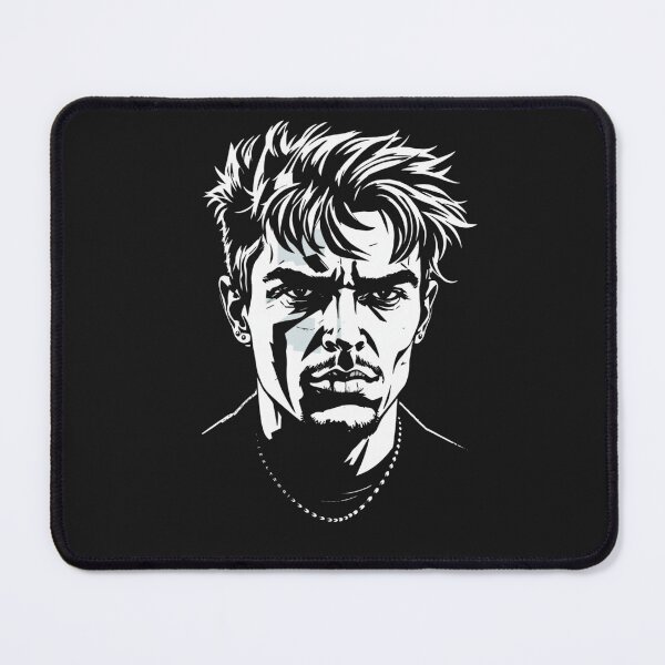 Item preview, Minimalist White Ink Sketch Anime Boy Portrait designed and sold by ERODED SELF.