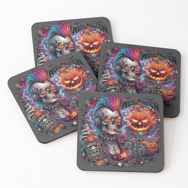 Item preview, Halloween Cyber Skull Whiskey Glasses Cigar    designed and sold by Voodoo Store Paranormal Collections.
