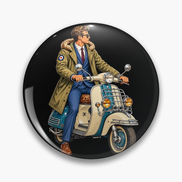 Artikelvorschau, Klassischer Mod auf einem Vintage-Roller | Britische Rollerkultur | Retro-Mod-T-Shirt entworfen und verkauft von GarnerSupplyCo.