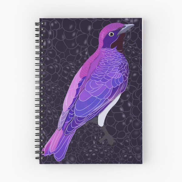 Item preview, Violet Backed Starling and Blackberries designed and sold by BDBirds.