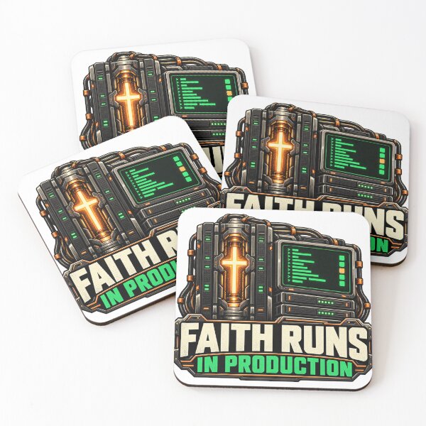 Item preview, Faith Runs in Production  Christian DevOps Design designed and sold by Intensegd.