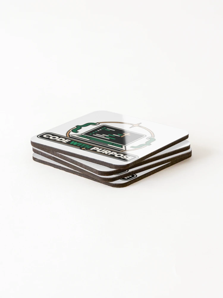 Thumbnail 4 of 5, Coasters (Set of 4), Code With Purpose Christian Software Developer Design designed and sold by Intensegd.
