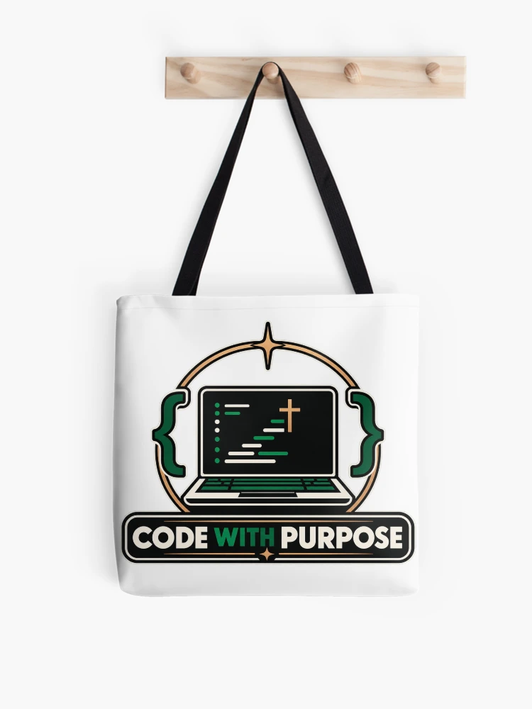 Thumbnail 1 of 2, Tote Bag, Code With Purpose Christian Software Developer Design designed and sold by Intensegd.
