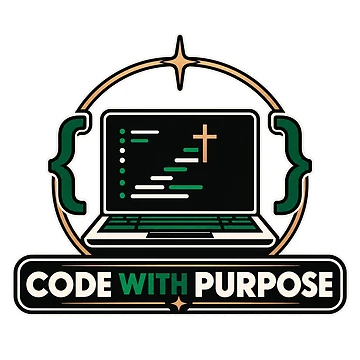 Artwork thumbnail, Code With Purpose Christian Software Developer Design by Intensegd