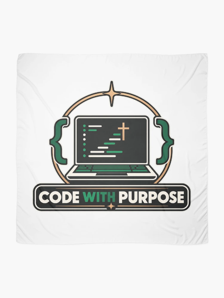 Thumbnail 2 of 3, Scarf, Code With Purpose Christian Software Developer Design designed and sold by Intensegd.