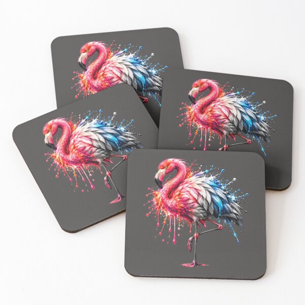 Item preview, Color Splash Flamingo – Vibrant Pink & Blue Bird designed and sold by Ania & Maxiu.