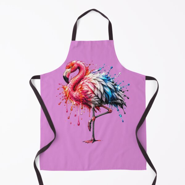 Artikelvorschau, Farbspritzer-Flamingo – Leuchtend pink-blauer Vogel entworfen und verkauft von Ania & Maxiu.
