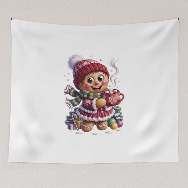 Item preview, Cute Gingerbread Girl Hot Cocoa – Christmas Holiday Cookie Art designed and sold by jkrphoto.