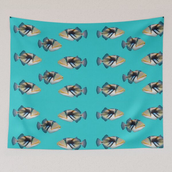 Item preview, Picasso Triggerfish – Bright Turquoise Reef Pattern designed and sold by Helt-enkelt.