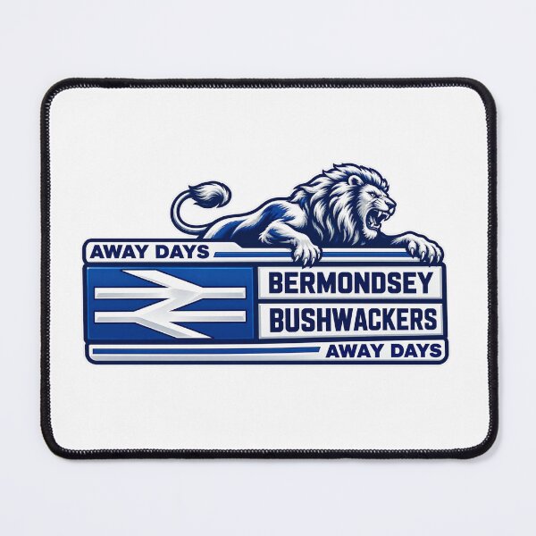 Item preview, Bermondsey Bushwackers Away Days | Lion Football Fan | Railway Sign Style T-Shirt designed and sold by GarnerSupplyCo.