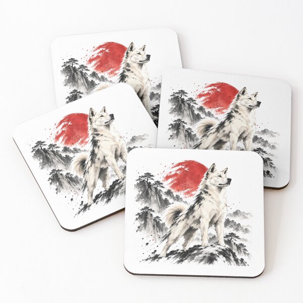 Item preview, Korean Jindo Dog – Traditional Korean Ink Wash Mountain Art designed and sold by Windy-market.
