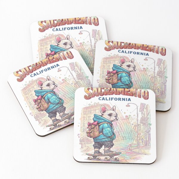 Item preview, Sacramento California — Cool French Bulldog Skateboard City Design designed and sold by Jen.Lou.