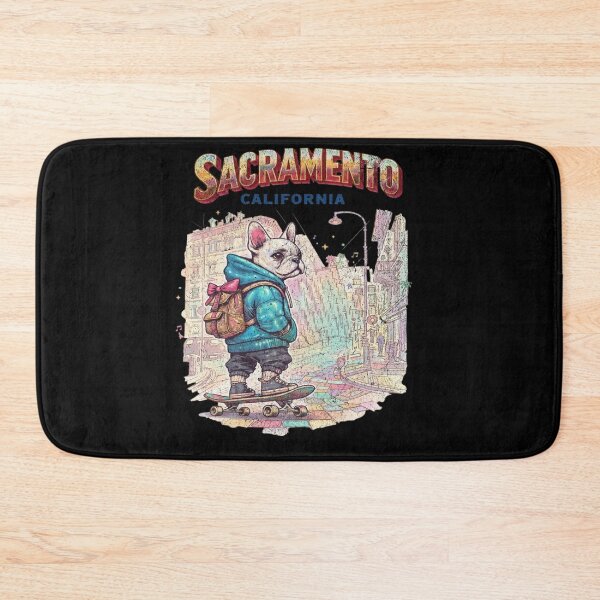 Item preview, Sacramento California — Cool French Bulldog Skateboard City Design designed and sold by Jen.Lou.