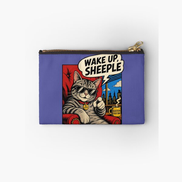 Item preview, Wake Up Sheeple - Conspiracy Cat designed and sold by Kathy Kuczek.