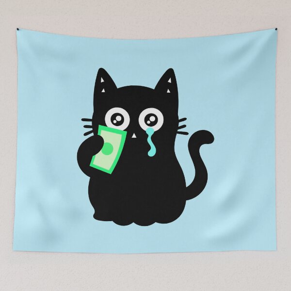 Item preview, Broke but Crying Rich - Little cat designed and sold by DibujandoPorfa.