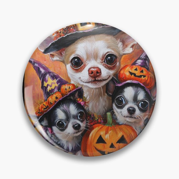 Item preview,   Halloween Chihuahua Mother & Puppies with Pumpkins – Witch Dog Family Art designed and sold by elisarasada.
