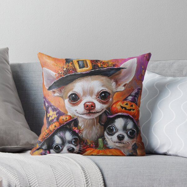 Item preview,   Halloween Chihuahua Mother & Puppies with Pumpkins – Witch Dog Family Art designed and sold by elisarasada.