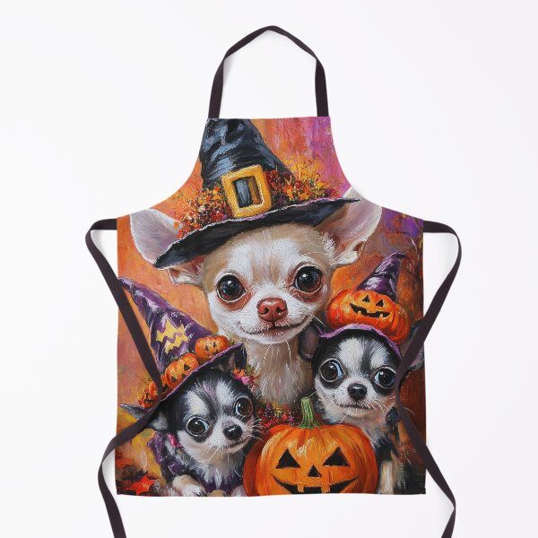 Item preview, Halloween Chihuahua Mother & Puppies with Pumpkins – Witch Dog Family Art designed and sold by elisarasada.