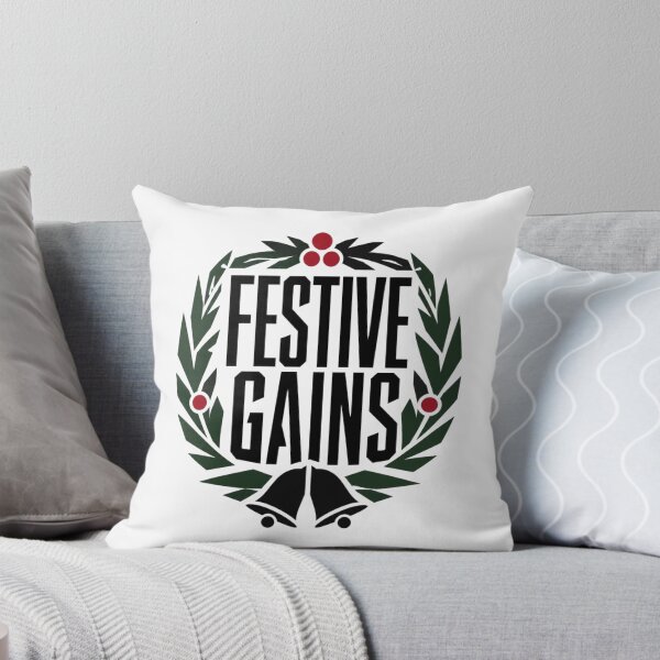 Item preview, Festive Gains Christmas Wreath Funny Gym Fitness Workout Quote designed and sold by is-ann-are.